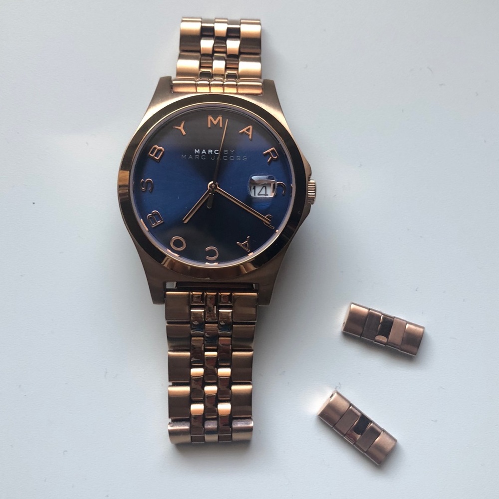 Marc by Marc Jacobs Rose Gold-Toned Navy Watch